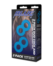 Load image into Gallery viewer, Blue Line C &amp; B Dual Stamina Enhancement Rings Jelly Blue Set of 2
