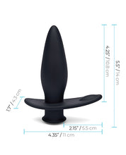 Load image into Gallery viewer, Blue Line Vibrating Anal Plug Pointer W-remote - Black
