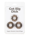 Ultimate Pleasure 3-Pack Cock Rings - Musta parannettuun stimulaatioon