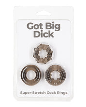 Load image into Gallery viewer, Got Big Dick 3 Pack Cock Rings - Black
