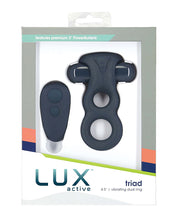 Load image into Gallery viewer, Lux Active Triad 4.5&quot; Vibrating Dual Ring W/remote - Dark Blue
