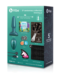 B-vibe 5 Year Anniversary Collection Rimming 2 Rotating & Vibrating Remote Control Plug Set - Spa