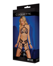Load image into Gallery viewer, Black Label Strappy Detail Halter Top, Crotchless Panty, Garters &amp; Restraints Black O-s

