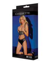 Load image into Gallery viewer, Black Label Lace Panels Harness &amp; Panty Black O-s
