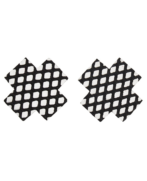 Fishnet Cross Pasties (one Time Use) - Black O-s