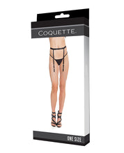 Load image into Gallery viewer, Coquette Darque Elastic &amp; Chain Garterbelt Bk O-s
