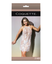 Load image into Gallery viewer, Classic Sheer Eyelash Lace Babydoll &amp; G-string White O-s
