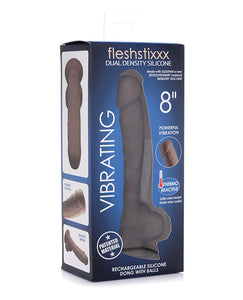 Curve Novelties Fleshstixxx 8" Vibrating Silicone Dildo W/balls