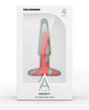 Load image into Gallery viewer, A Play 4&quot; Groovy Silicone Anal Plug - Multicolor-yellow
