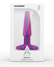 Load image into Gallery viewer, A Play 5&quot; Groovy Silicone Anal Plug - Multicolor-yellow
