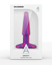 Load image into Gallery viewer, A Play 4&quot; Groovy Silicone Anal Plug - Multicolor-pink
