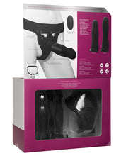 Load image into Gallery viewer, Body Extensions Be Naughty Vibrating 4 Piece Strap On Set - Black
