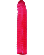 Load image into Gallery viewer, Vivid 7&quot; Pink Ribbed Jelly W-penis Head - Sunrise
