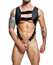 Load image into Gallery viewer, Dngeon Croptop Harness Cockring Black O-s
