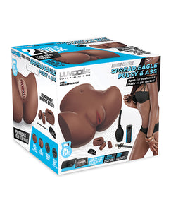 Luvdolz Remote Control Rechargeable Spread Eagle Pussy & Ass W-douche - Mocha