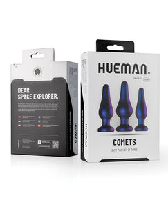 Hueman Comets Butt Plug Set Of 3 - Purple