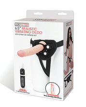 Load image into Gallery viewer, Lux Fetish 6.5&quot; Realistic Vibrating Dildo W-strap On Harness Set
