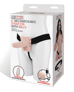 Lux Fetish 6" Rechargeable Strap On W/balls