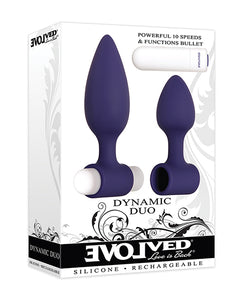Evolved Dynamic Duo Anal Rechargeable - Purple-white
