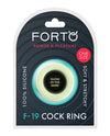 Forto F-19 Two Tone Liquid Silicone Cock Ring - Sort/glød i mørket