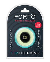 Load image into Gallery viewer, Forto F-19 Two Tone Liquid Silicone Cock Ring - Black/glow In The Dark
