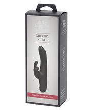 Load image into Gallery viewer, Fifty Shades Of Grey Greedy Girl Rechargeable Slimline Rabbit Vibrator - Black
