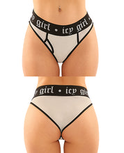 Load image into Gallery viewer, Vibes Buddy Pack Icy Girl Metallic Boy Brief &amp; Lace Thong Black
