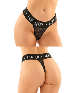 Vibes Buddy Pack Icy Girl Metallic Boy Brief & Lace Thong Black