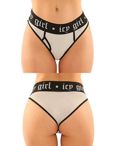 Vibes Buddy Pack Icy Girl Metallic Boy Brief & Lace Thong Black
