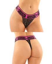 Load image into Gallery viewer, Vibes Buddy Pack Pussy Power Micro Brief &amp; Lace Thong Pnk/blk
