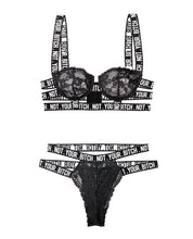 Load image into Gallery viewer, Vibes Not Your Bitch Lace Bra &amp; Cutout Panty
