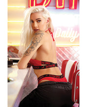 Afbeelding laden in Galerijviewer, Vibes Extra Spicy Halter Bralette &amp; Cheeky Panty Chili Red M-l
