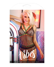 Cargue la imagen en el visor de la galería, Vibes I&#39;d Hit That Caged Cami &amp; Cheeky Panty Black
