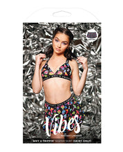 Cargue la imagen en el visor de la galería, Vibes Why U Trippin Skater Skirt Black
