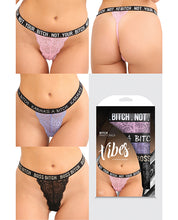Load image into Gallery viewer, Vibes Bitch 3 Pack Lace Panty Assorted Colors O-s
