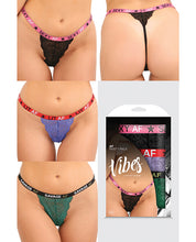 Afbeelding laden in Galerijviewer, Vibes Af 3 Pack Thongs Assorted Colors O-s
