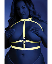 Load image into Gallery viewer, Glow Strapped In Glow In The Dark Harness Top (pasties Not Included) Light Pink O-s
