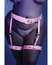 Load image into Gallery viewer, Glow Strapped In Glow In The Dark Leg Harness Light Pink O-s
