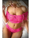 Vixen Hypnotized Lace Crop & Panty Ultra Pink