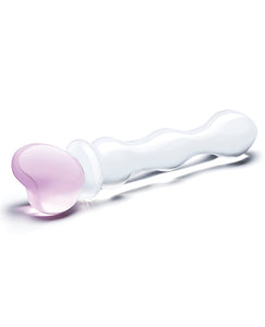 Glas 8" Sweetheart Glass Dildo - Pink-clear