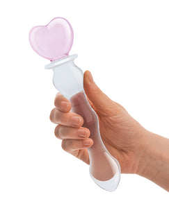 Glas 8" Sweetheart Glass Dildo - Pink-clear