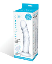 Load image into Gallery viewer, Glas 7&quot; Realistic Curved Glass Dildo W-veins - Clear
