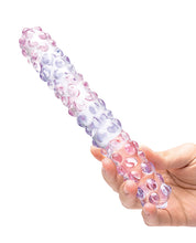 Load image into Gallery viewer, Glas 9&quot; Purple Rose Nubby Glass Dildo - Purple-pink
