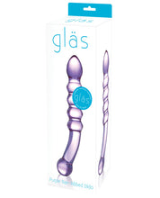 Carica l&#39;immagine nel visualizzatore Galleria, Glas Purple Rain Ribbed Glass Dildo
