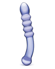 Load image into Gallery viewer, Glas Purple Rain Ribbed Glass Dildo
