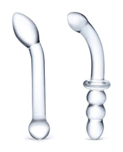 Load image into Gallery viewer, Glas 2 Pc G-spot Pleasure Glass Dildo Set - Clear
