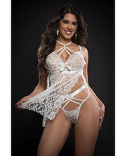 Load image into Gallery viewer, Lace Halter Babydoll W/high Waist Strappy Panty O/s
