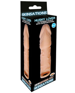 Realistic 6.5" Husky Lover Extension Sleeve with Scrotum Strap