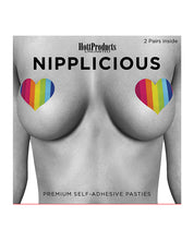 Cargue la imagen en el visor de la galería, Nipplious Rainbow Nipple Pasties - Pack Of 2 (heart &amp; Lips)
