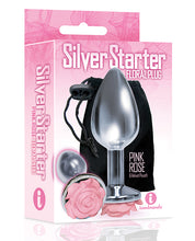 Load image into Gallery viewer, The 9&#39;s The Silver Starter Rose Floral Stainless Steel Butt Plug
